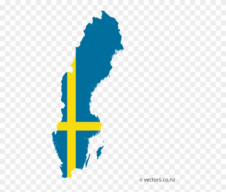 Map Of Sweden Flag Clipart