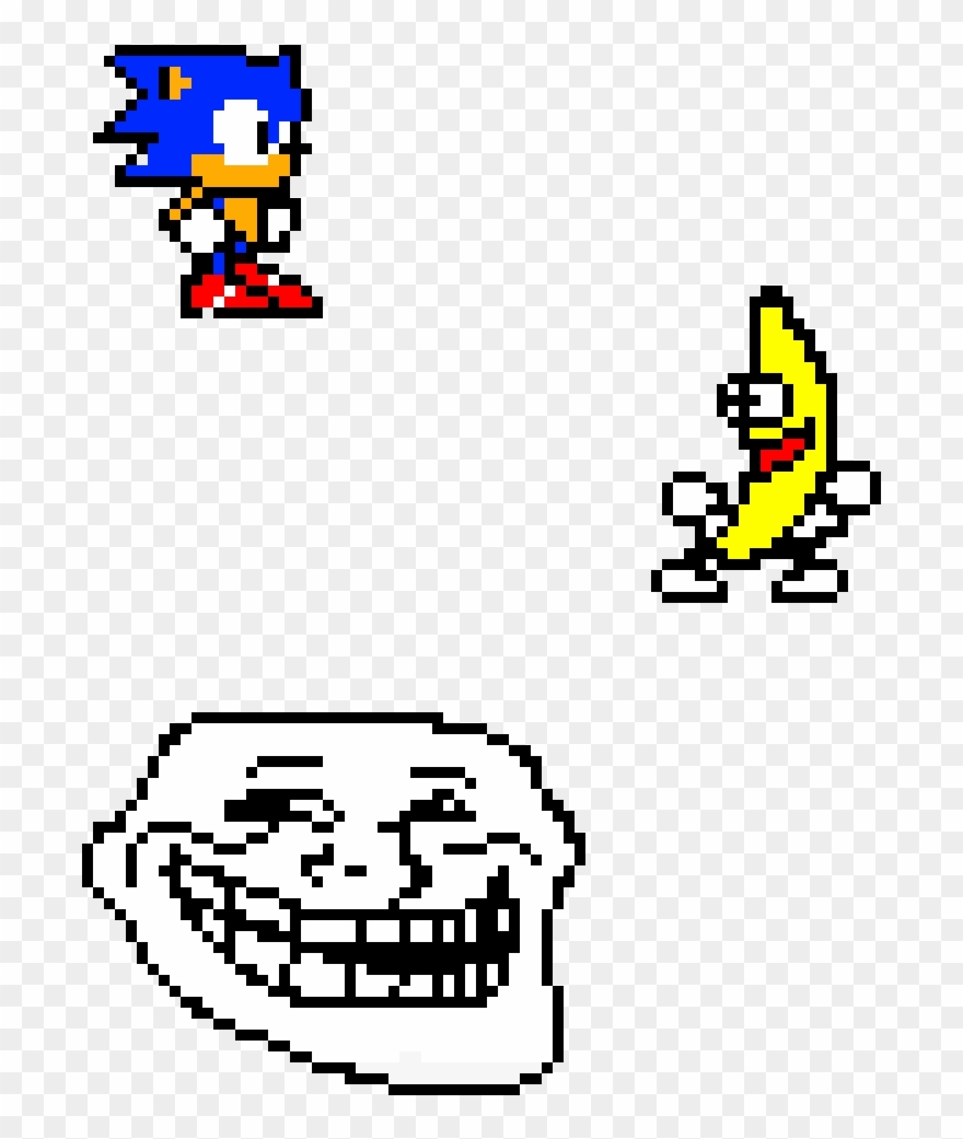 Spare Time - Troll Face Pixel Art Clipart