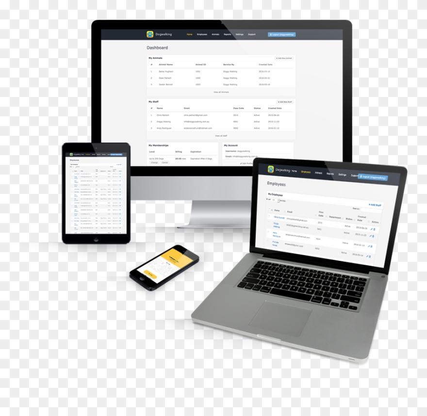 Tracking & Reporting Dashboard For Dog Walking Companies - Web Design Clipart