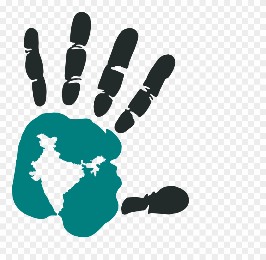 Helping Hand Foundation - Hand Print Black Png Clipart