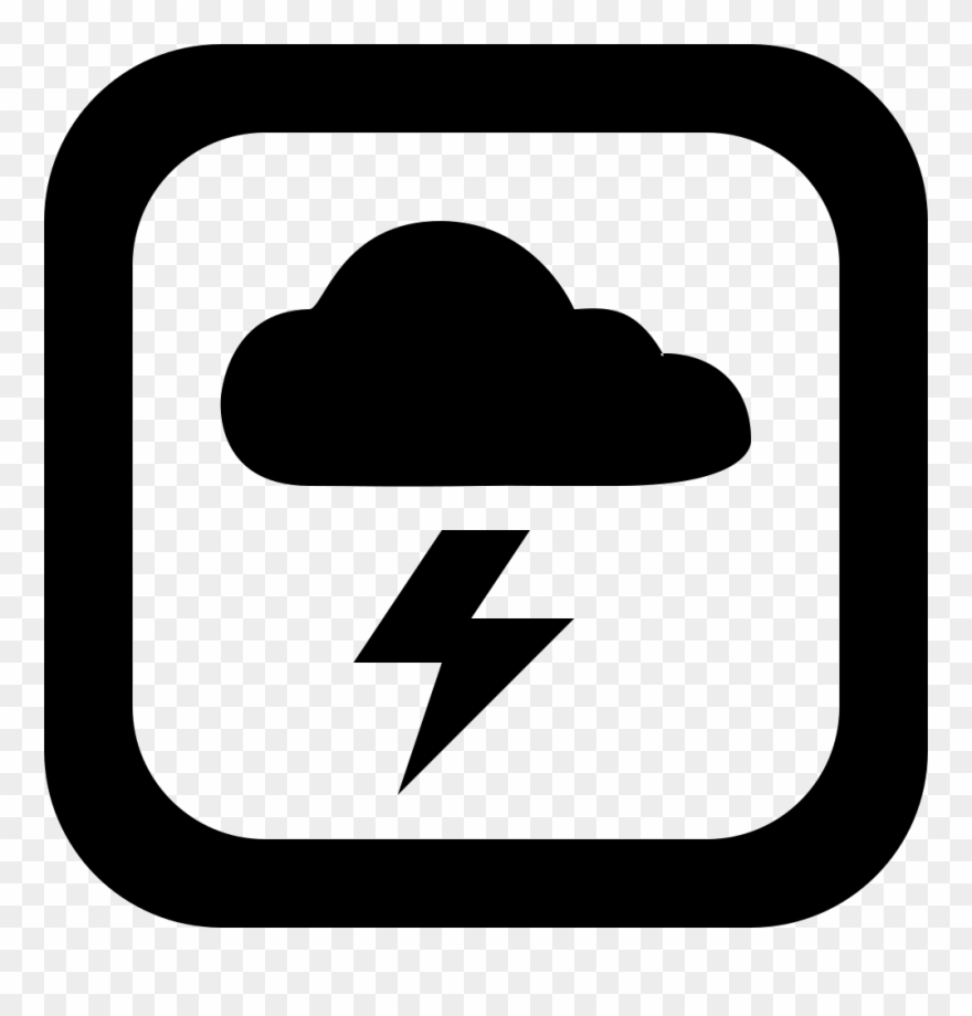 Thunder Storm - Icone Email Preto Png Clipart