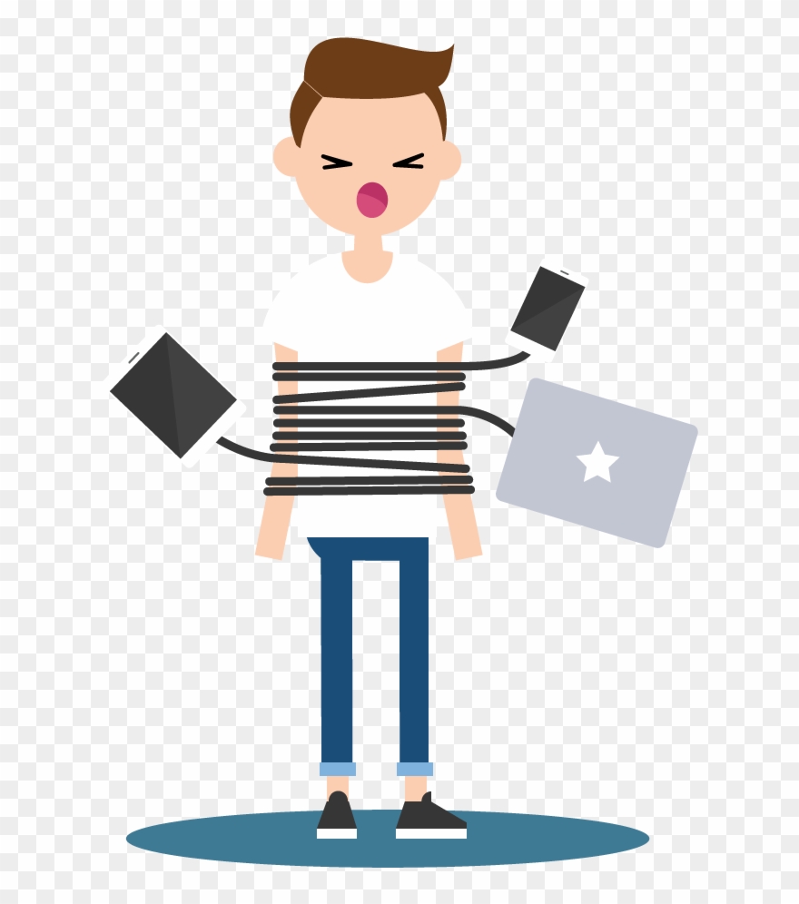 The Divide In Technology Experience Can Lead To A Tug - Cartoon Clipart