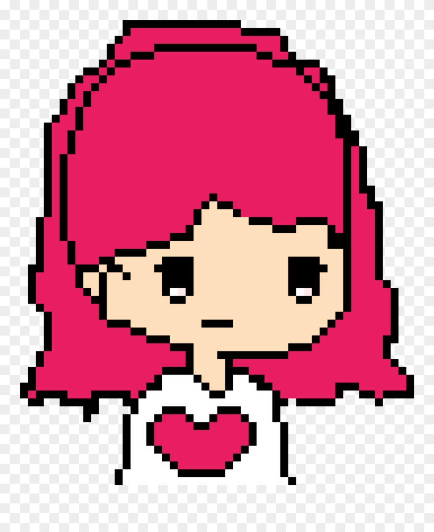 Pink Girl With Hart Sweater - Charmander Pixel Art Clipart