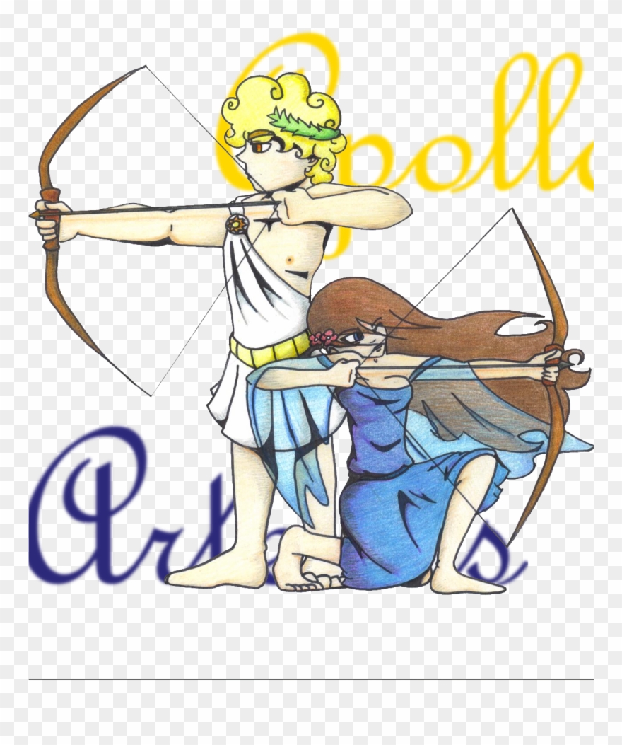Allhailweegee Month Off - Greek Gods Artemis And Apollo Clipart