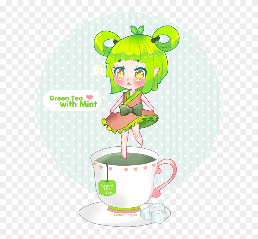 Chibi Green Tea With Mint By Cremebunny - Cartoon Clipart