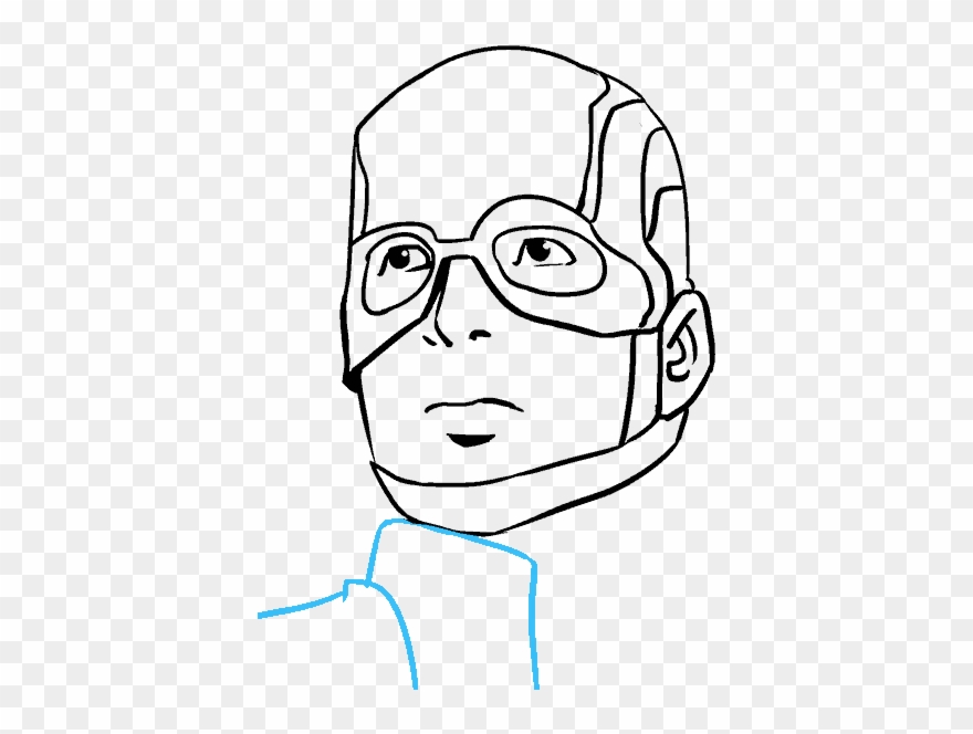 Chin Drawing Human Face - Captain America Drawing Face Easy Clipart