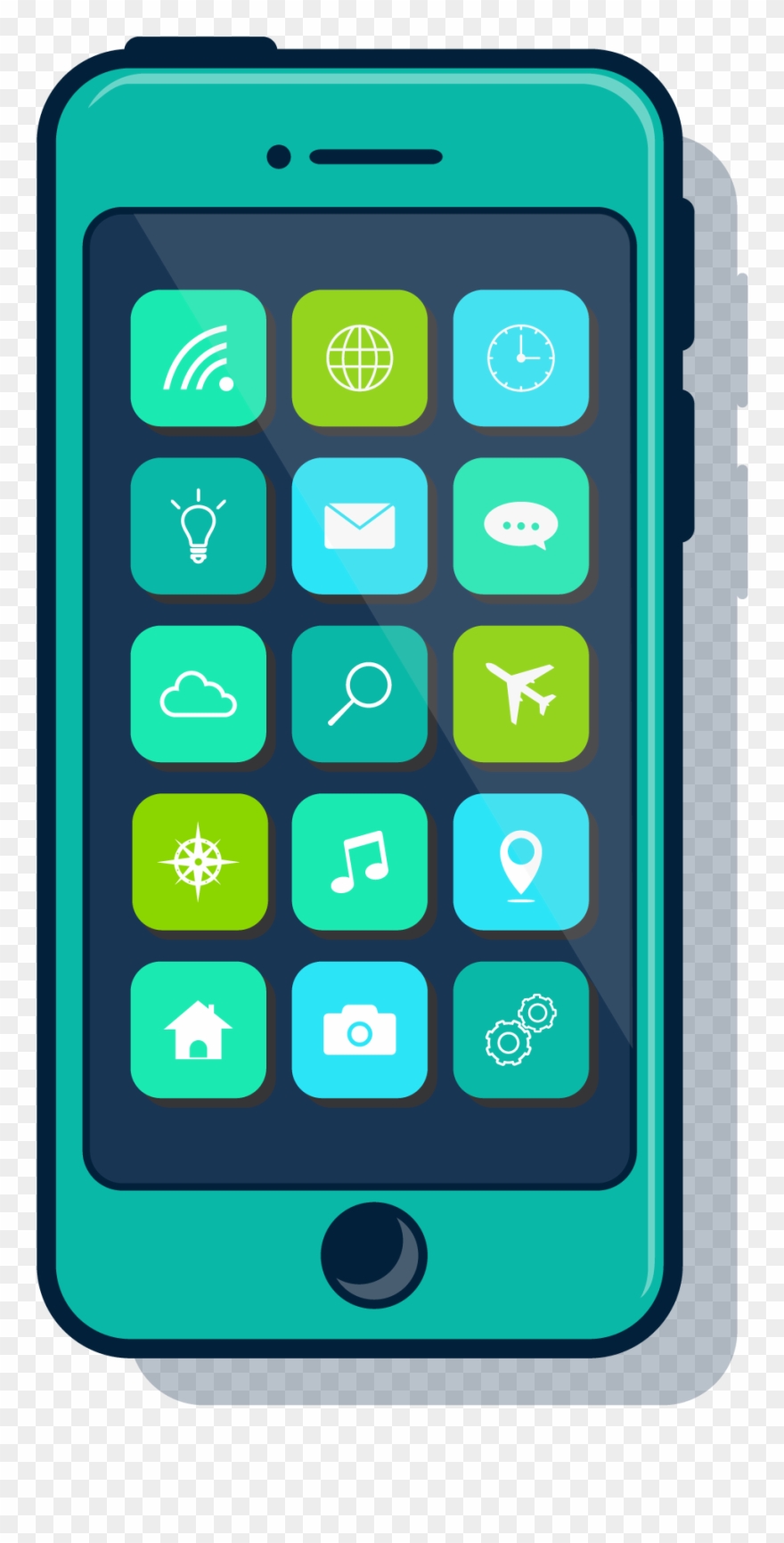 Simple A Phone Screen Showing Mobile Apps - Iphone Clipart