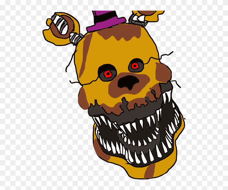 Nightmare Clipart Fredbear - Nightmare Fredbear Draw - Png Download