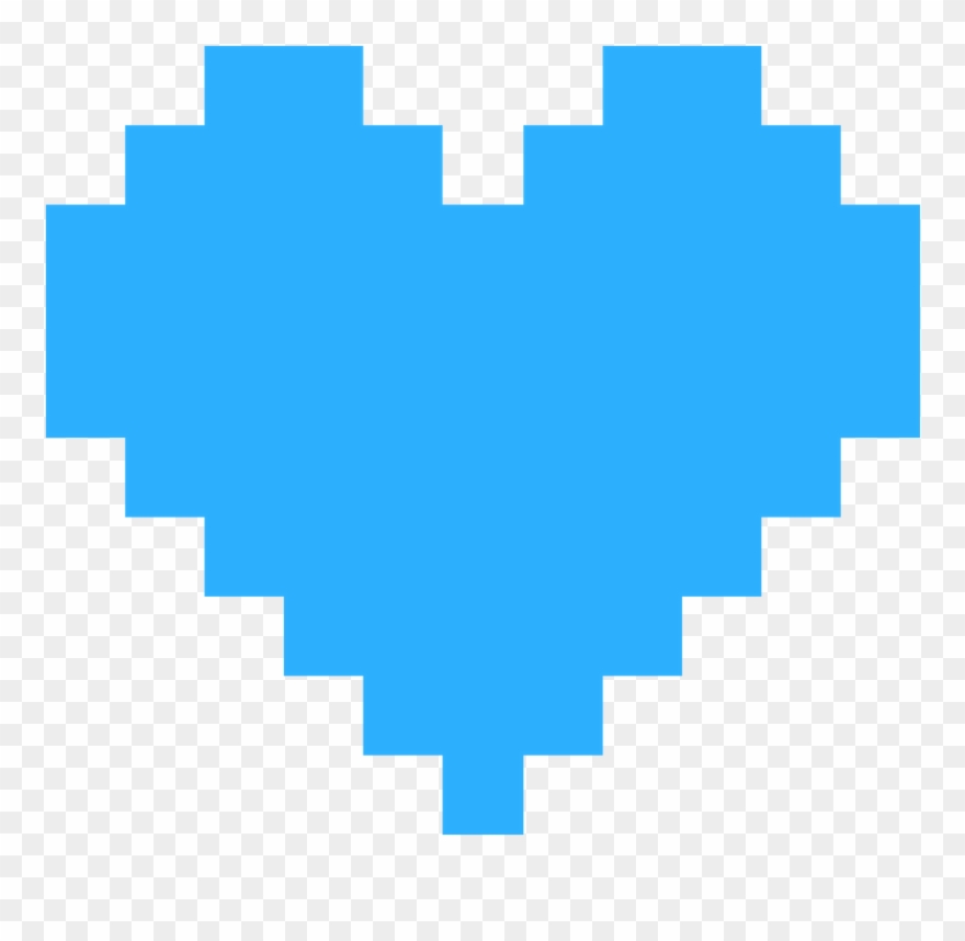 Heart Blue Free Download - Pixel Heart Png Transparent Clipart