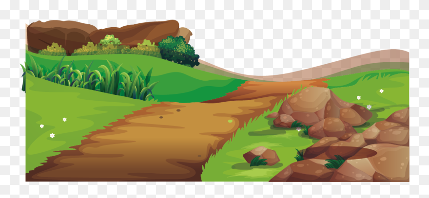 Illustrator Farm Scene Illustration Adobe Road - Farm Road Cartoon Png Clipart