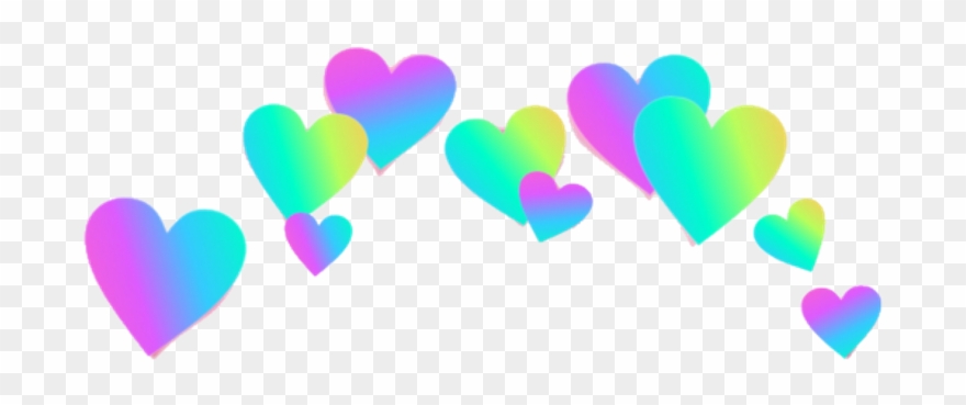 Rainbow Hearts Png - Rainbow Heart Crown Png Clipart