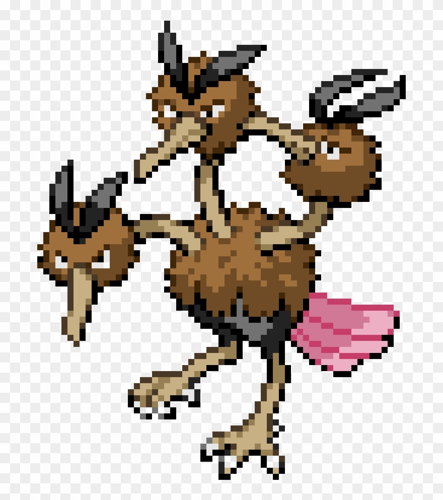 Dodrio - Pixel Art Pokemon Dodrio Clipart
