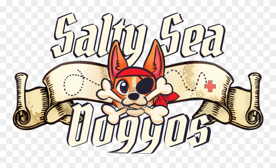 Salty Sea Doggos - Scroll Banner Clipart - Png Download