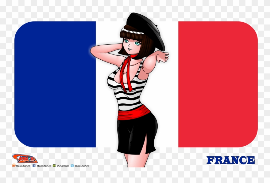France In National Dress - Cartoon Clipart