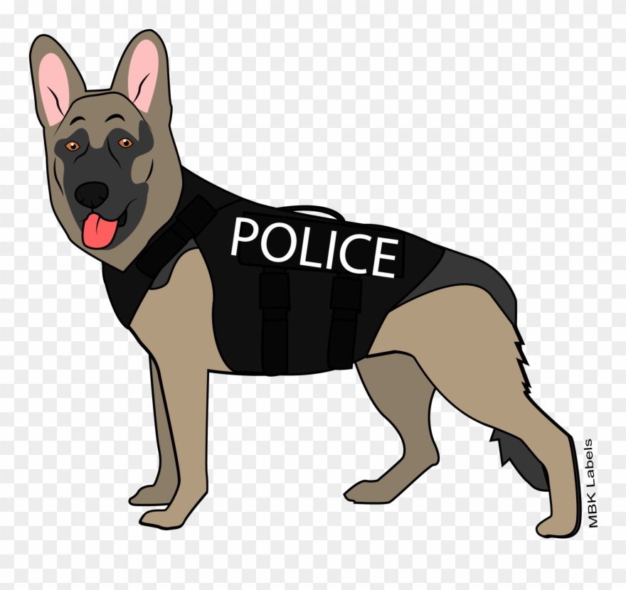 K9 Police Dog - Old German Shepherd Dog Clipart
