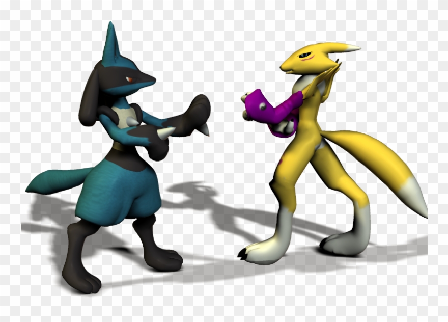 Lucario Vs Renamon - Renamon Y Lucario Clipart