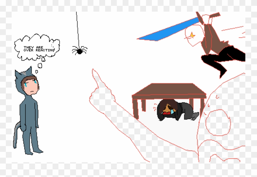 Its Only A Spider Calm Down - Cartoon Clipart