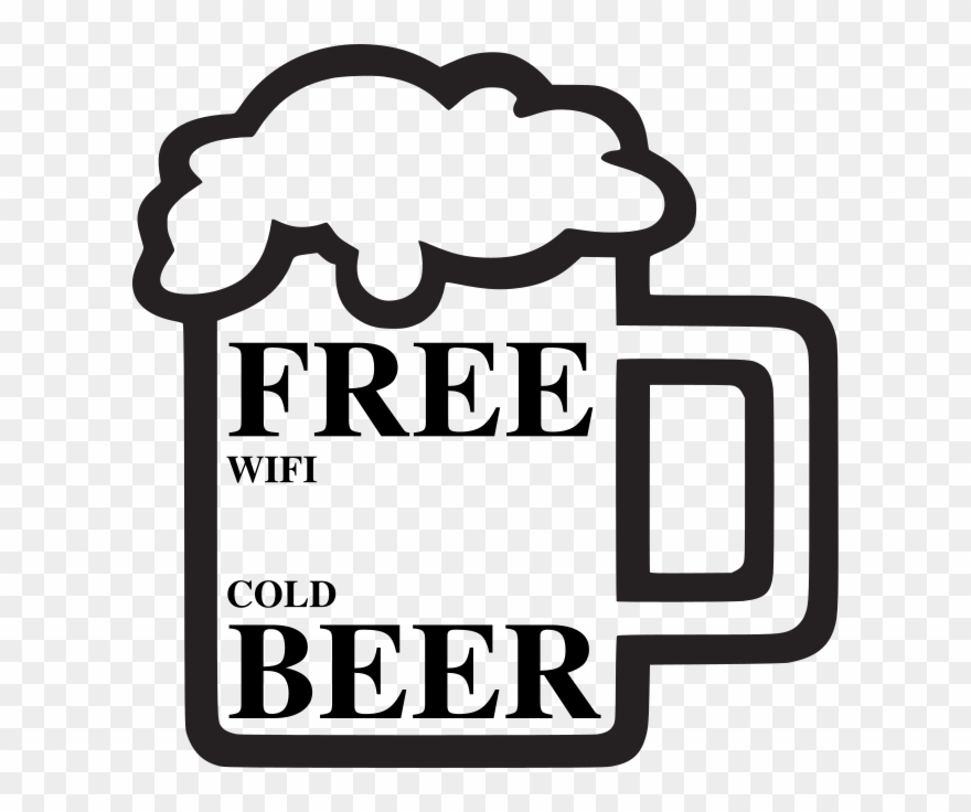 Free Wifi Gnu Mediagoblin - Wifi And Beer Clipart