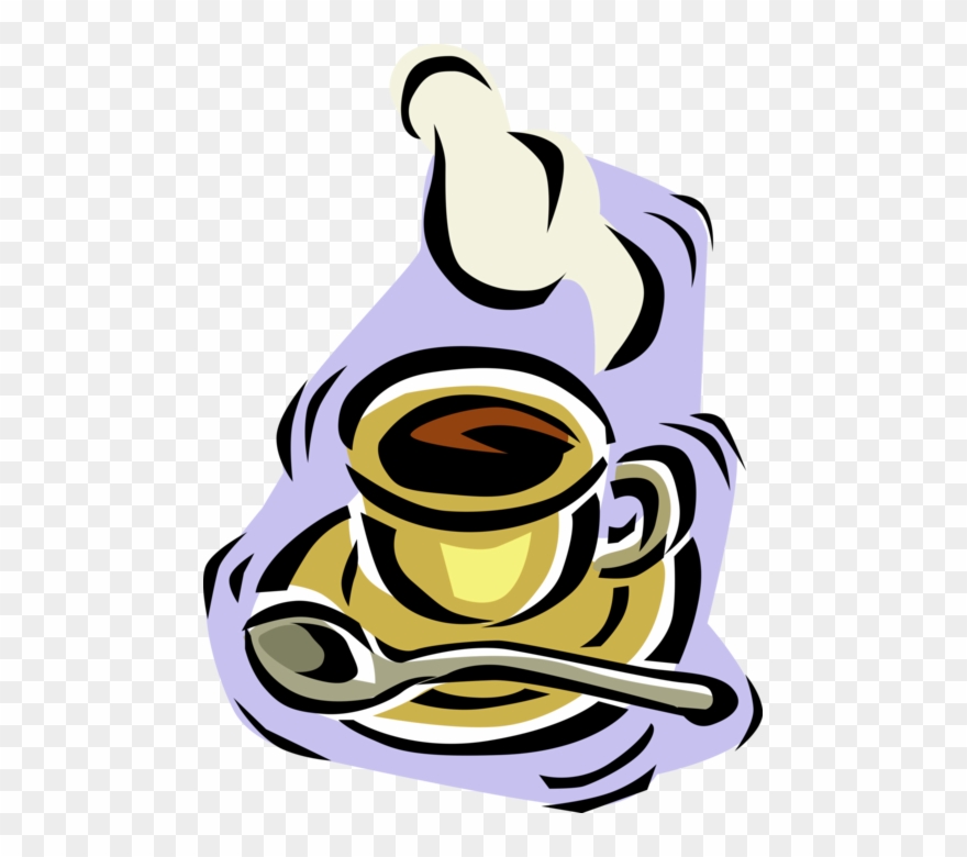 Vector Illustration Of Cup Of Coffee With Stir Spoon Clipart