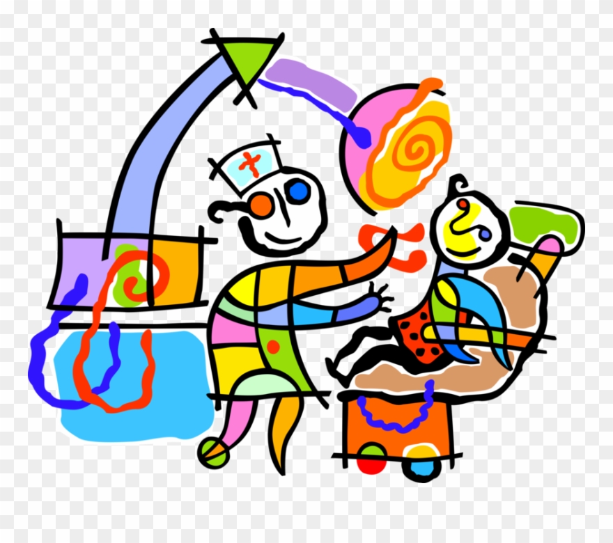 Vector Illustration Of Dentist Performs Dental Procedures - Dentist Cartoon Clipart