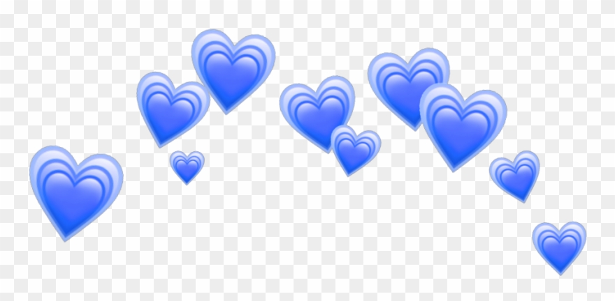 Heart Blue Blueheart Heartblue Hearts Crown Tumblr - Emoji Clipart