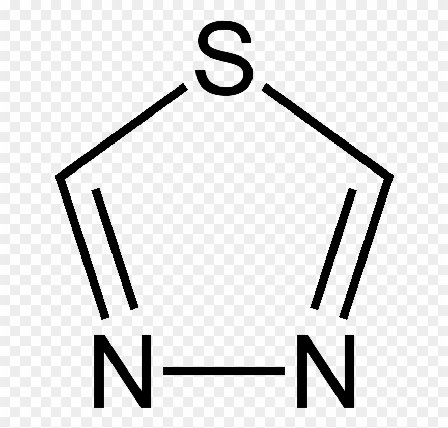 1,3,4 Thiadiazole 2d Skeletal - 1 2 3 Thiadiazole Clipart
