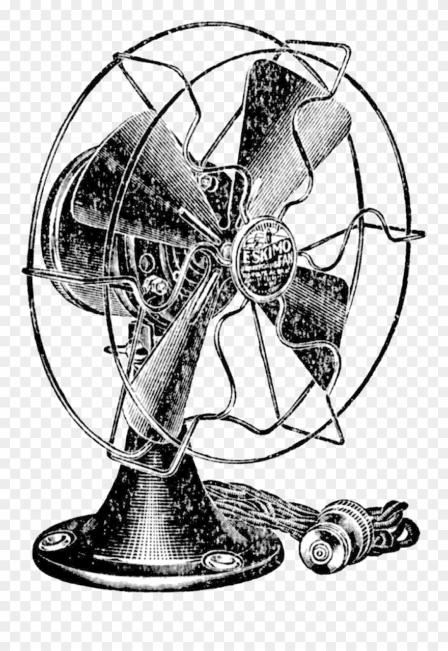 Electric Fan - Vintage Fan Drawing Clipart