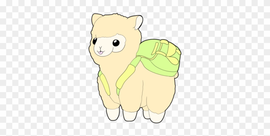 Drawn Alpaca Transparent - Cartoon Clipart