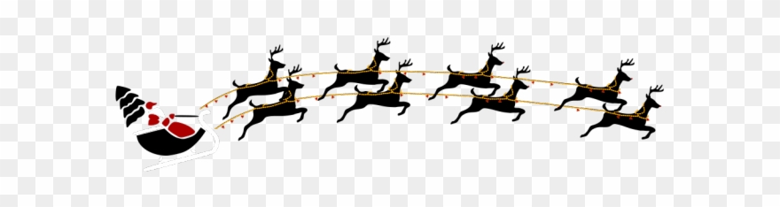 Herd Clipart Santa Reindeer - Santa And Reindeer Png Transparent Png