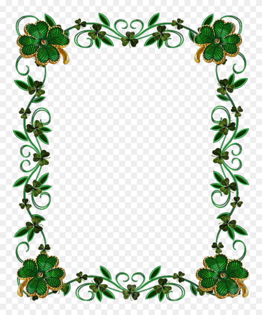 Green Floral Border Png Photo - Green Leaves Border Design Clipart