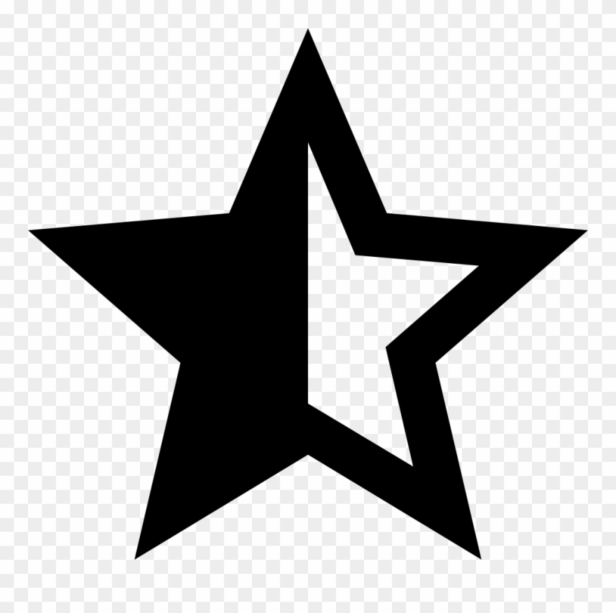 Png File - Half Filled Star Icon Clipart