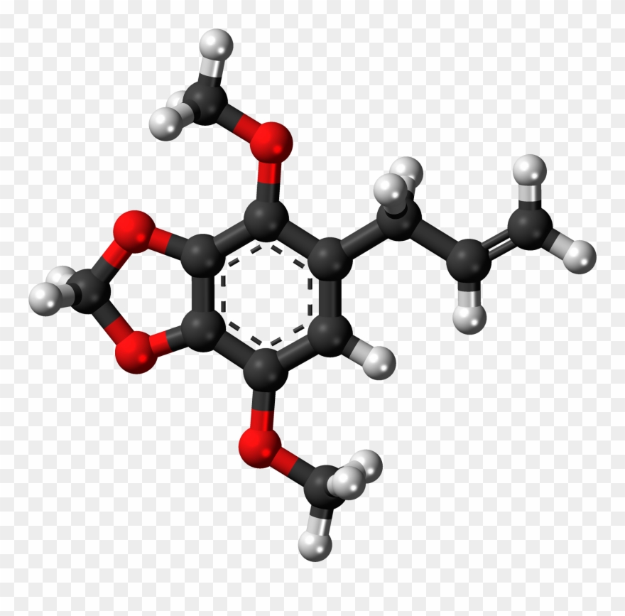 Apiol 3d Balls - Guaiacol Molecule Clipart