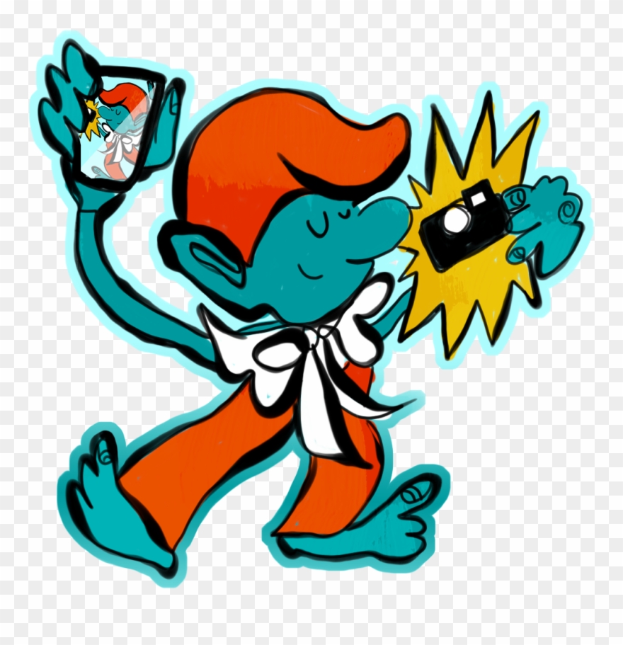 Selfie Smurf / Illustration By Becka Gruber / Get Em Clipart