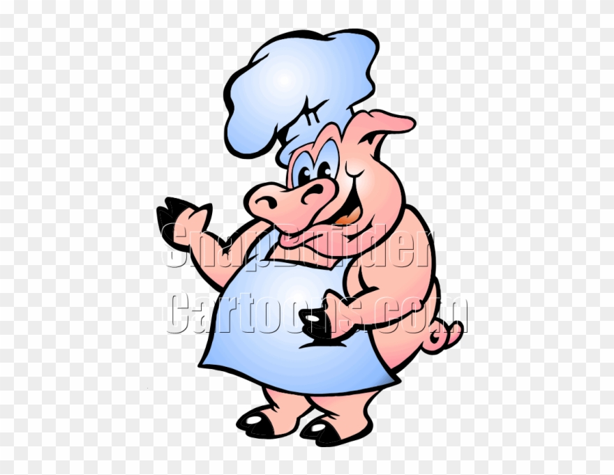 Pig Chef Blue Chef Outfit - Bbq Pig Vectors Clipart