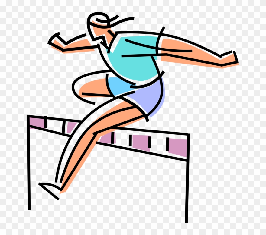 Vector Illustration Of Track And Field Athletic Sport - Hürdenlauf Clipart - Png Download