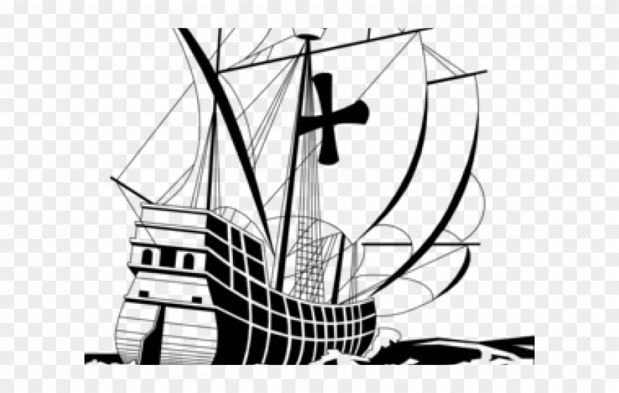 Caravel Clipart Tall Ship - Clip Art - Png Download