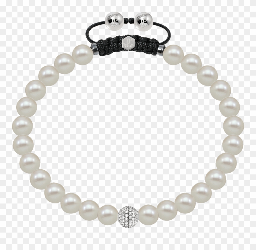 White Fresh Water Pearl Bracelet With Pave Set G-vs - Tous Pearls Bracelet Clipart