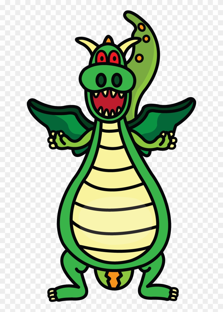 Vector Drawing Childrens Dragon - Drawing Clipart