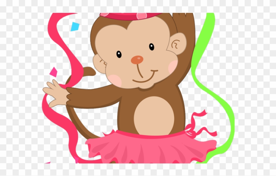 Monkey Clipart Carnival - Birthday Girl Monkey Cartoon - Png Download