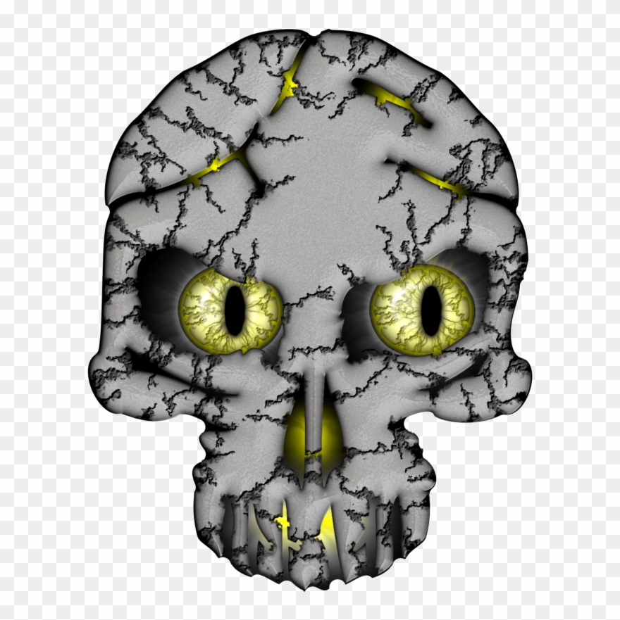 Pc52 White Cracks - Skull Clipart