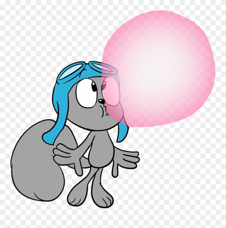 Rocky's Gum Blowing Floating By Juacoproductionsarts - Cartoon Clipart