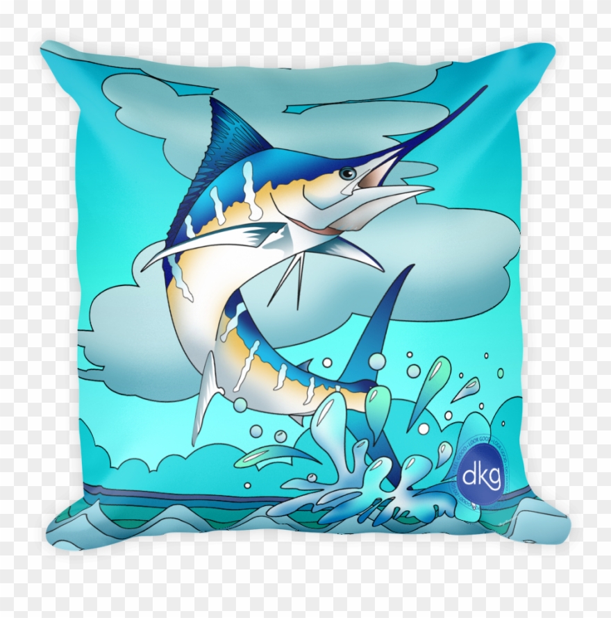Load Image Into Gallery Viewer, Marlin Pillow - Atlantic Blue Marlin Clipart