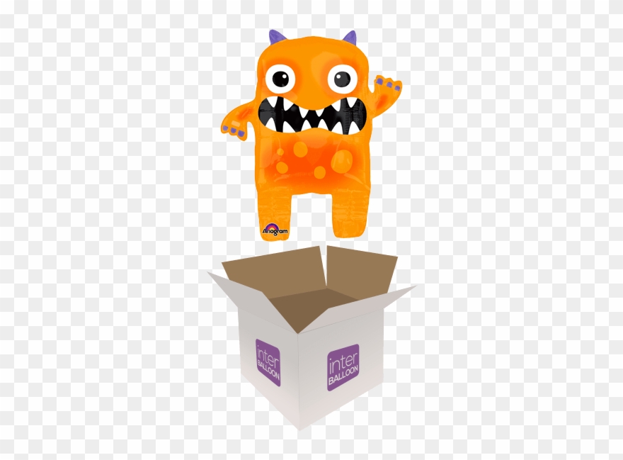 22″ Orange Horned Monster - Happy 17th Birthday Ellie Clipart