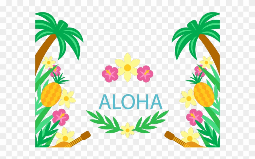 Ukulele Clipart Luau - Hawaiian Photo Booth Frame - Png Download