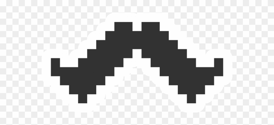 Pixel Art Mustache Sticker - 8 Bit Goomba Transparent Clipart