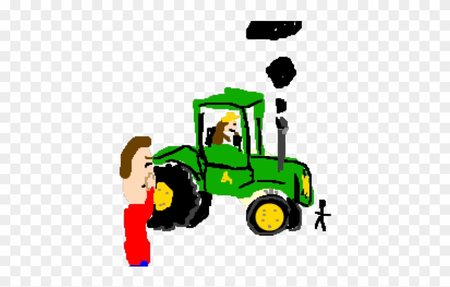 Tractor Clipart Stick Figure - Tractor - Png Download