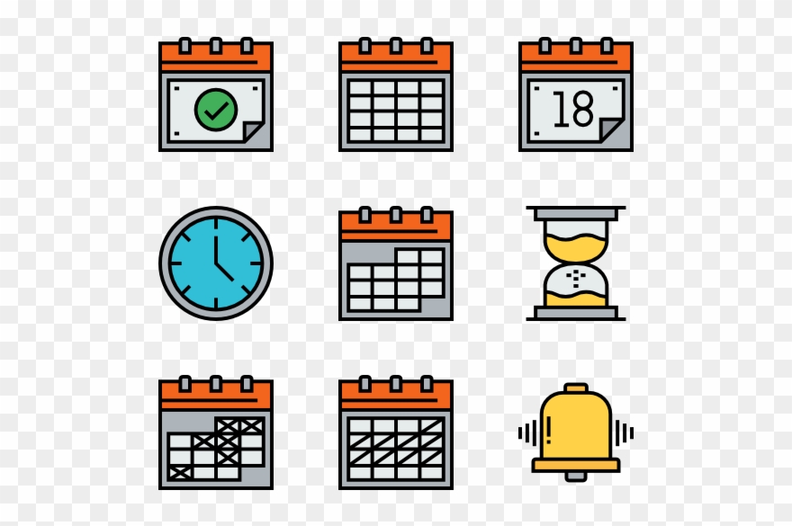 Time And Date Pack Color Clipart