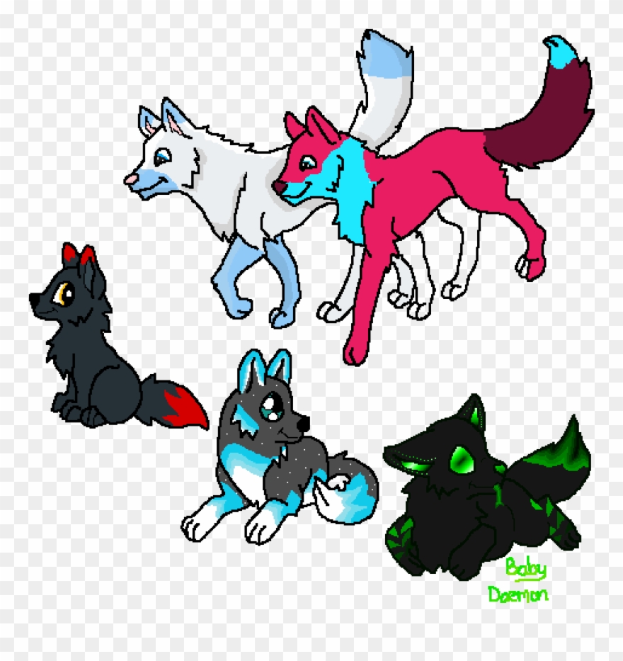 Fox Family - Wolves Life 3 Art Clipart