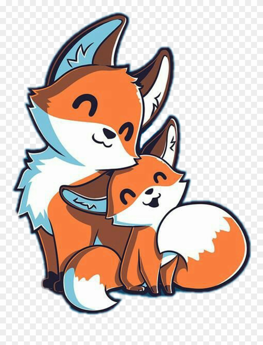 Cute Sticker - Kawaii Cute Fox Drawings Clipart