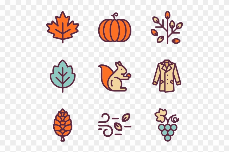Autumn Elements - Autumn Leaves Icon Png Clipart